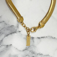 논현 더팩토리 26SS 생로랑 YSL 로고 SERPENT 체인 브레이슬릿 팔찌 / 골드 (819760 Y1500 8060) 썸네일 5