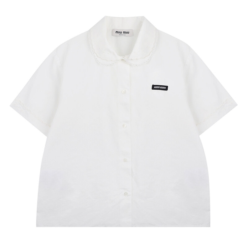 라프리마 미우미우 슬러브 포플린 셔츠 MK1932-163M-F0009-OOO - Miu Miu