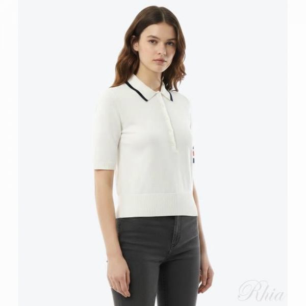 톰브라운 26SS 헥터 인타르시아 4바 저지 스티치 폴로 FKP137B Y3036 100 - Thom Browne