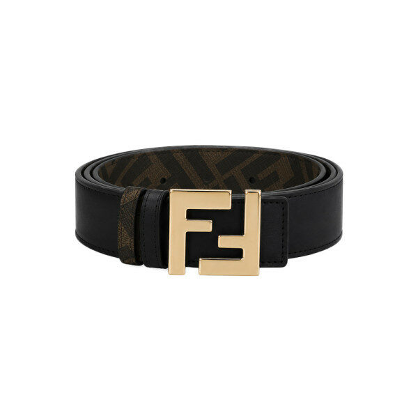 26SS FF 금장 로고 리버시블 벨트 블랙/토바코브라운 7C0488 AFF2 F1A94 - Fendi