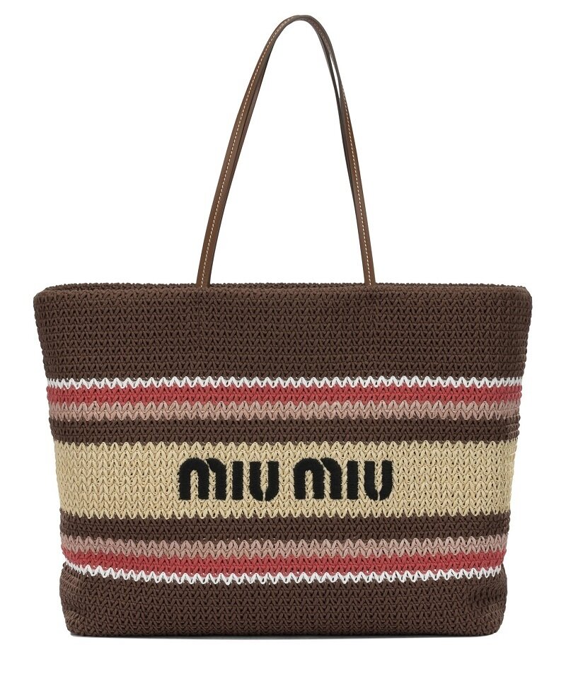 [비엔비명품관] MIU MIU 미우미우 여성 라피아 우븐 토트백 숄더백 - Miu Miu