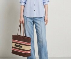 [비엔비명품관] MIU MIU 미우미우 여성 라피아 우븐 토트백 숄더백 썸네일 4