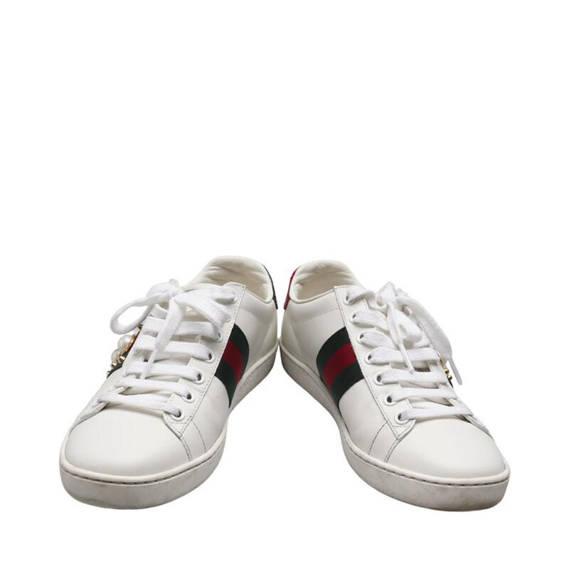 (230mm) 화이트 진주 스터드 에이스 스니커즈 - Gucci