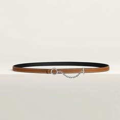 에르메스 Carrousel 버클 리버서블 가죽 스트랩 13mm 여성 벨트 75 누아 골드 H081081CK05 썸네일 1
