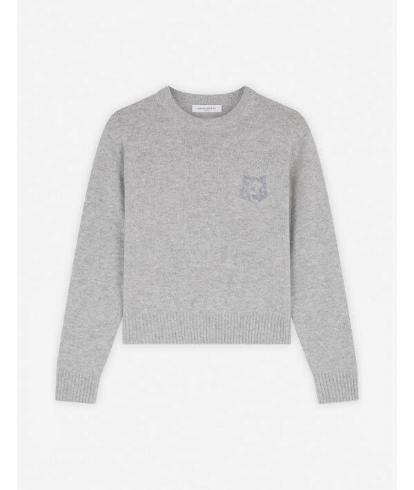 메종키츠네 볼드 폭스 헤드 자수 크롭 점퍼 NW00810KT1112 H120 - Maison Kitsune