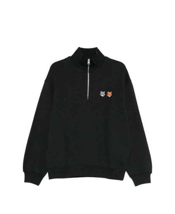 메종키츠네 더블 폭스 헤드 하프 집 컴포트 스웨트 OM211CFKM0341 P190 - Maison Kitsune