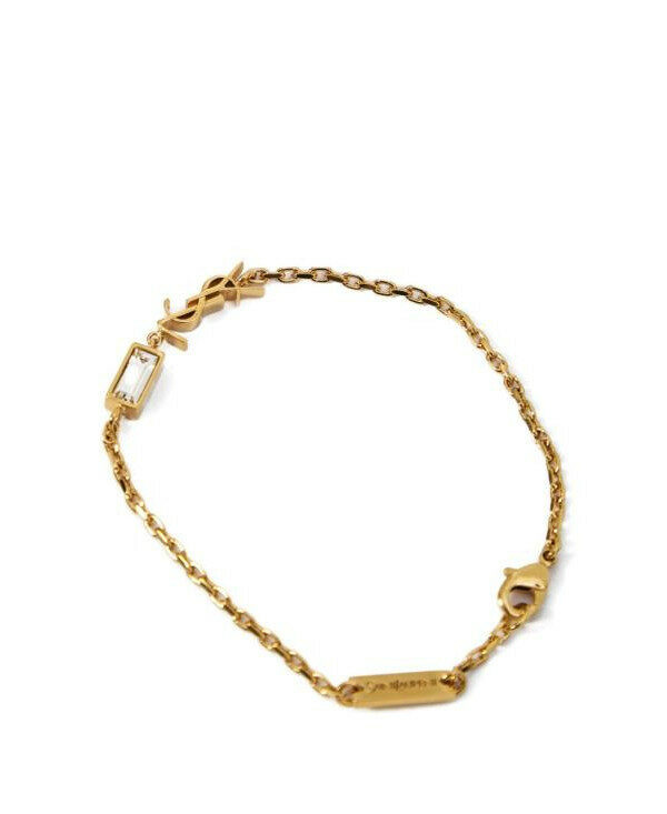 생로랑 메탈 및 라인스톤 소재 CASSANDRE 참 브레이슬릿 862050 Y1526 8066 - Saint Laurent