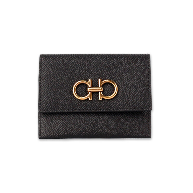 페라가모 간치니 플랩 여성 카드지갑 블랙 22-0861 0779901 - Salvatore Ferragamo