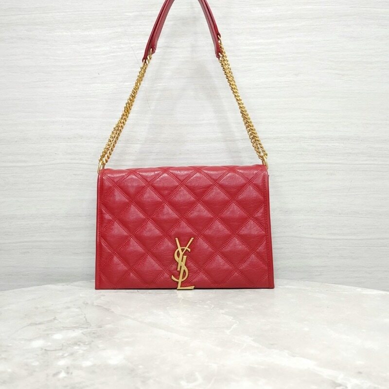 [럭스유] 생로랑 레드 모노그램 퀄팅 베키 체인 숄더백 650769 - Saint Laurent