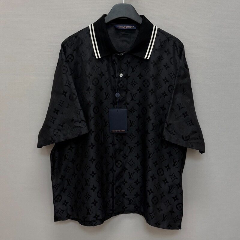 루이비통 모노그램 무아레 자카드 쇼트 슬리브드 실크 셔츠 ( 110 )  - Louis Vuitton