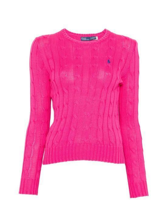 26SS 폴로 랄프로렌   여성 포니 로고 피마코튼 케이블 니트 스웨터 211971869 508 ACCENT PINK BPG - Polo Ralph Lauren
