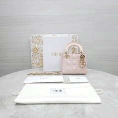 [럭스유] 디올 레이디 디올 스몰백 파우더핑크 리자드 핸들 M0505ODHF 썸네일 8