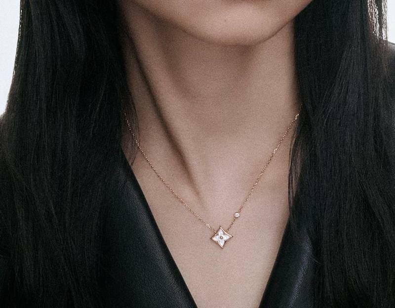 [백화점 풀셋] 루이비통 여성 핑크 골드 다이아 목걸이 LQ93892 - Louis Vuitton