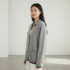 구찌 848257 웹 디테일 오버사이즈 울 그레이 가디건 XS 37321-1 썸네일 5
