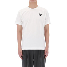 국내배송 26SS 꼼데가르송 블랙 하트 와펜 반팔 티셔츠 AX T064 WHITE 썸네일 1