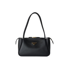 26FW 삼각로고 소프트 그레인 미디움 토트/숄더백 블랙 1BA444 2CYS F0002 썸네일 1