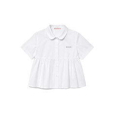 키즈 플랫 칼라 셔링 반팔 셔츠 화이트 M01741 M00UW 0M100 썸네일 1