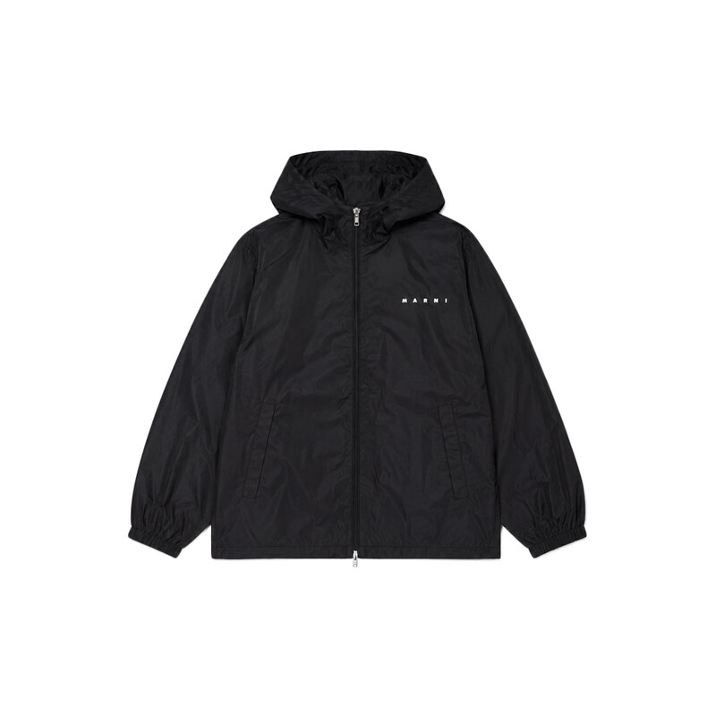 키즈 로고 프린트 나일론 후드자켓 블랙 M01787 M00UX 0M900 - Marni