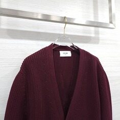 [럭스유] (새상품) M / 셀린느 컬리지 가디건 코튼 버건디 에크루 2AD7O192W 썸네일 2
