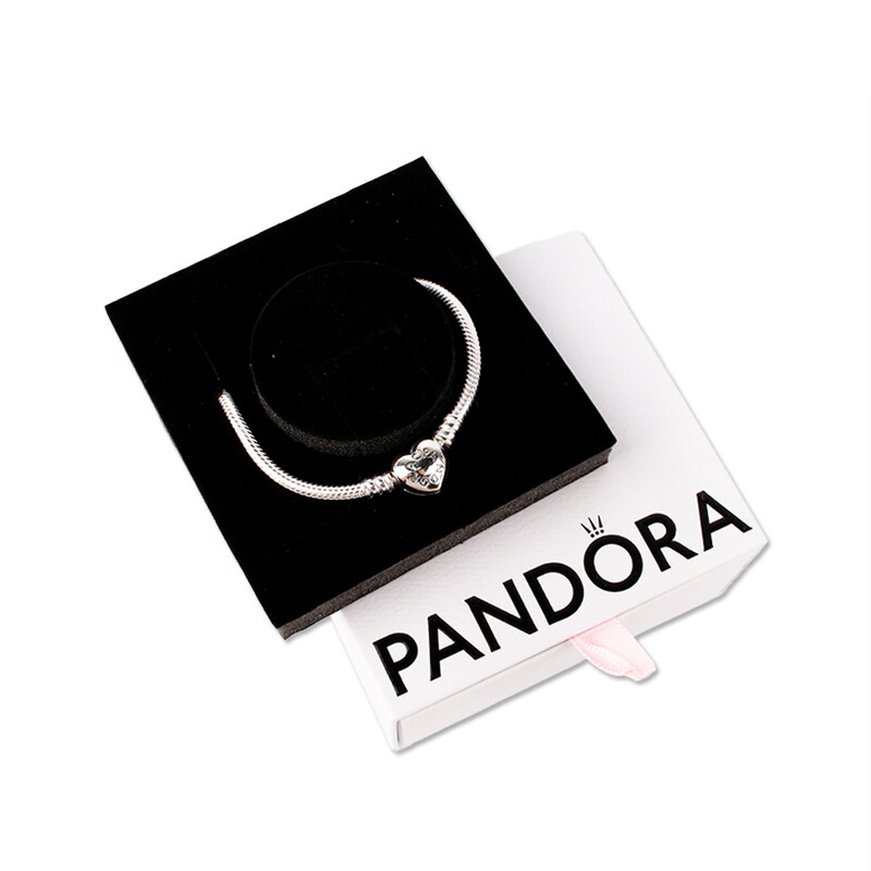판도라 모멘츠 하트 클래스프 체인 목걸이 393091C00 케이스포함 - Pandora