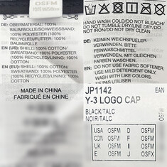 논현 더팩토리 26SS Y-3 요지 야마모토 클래식 로고 캡 / 블랙 (JP1142) 썸네일 6