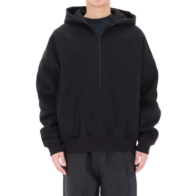 국내배송 26SS 피어오브갓 에센셜 프로퍼티 라운지 하프 집업 후드티 192SP266911F BLACK - Fear of God