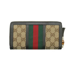 Gucci(구찌) 353651 베이지 GG 수프림 캔버스 뱀부 테슬 지피 장지갑 썸네일 2