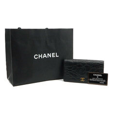 Chanel(샤넬) A36544 블랙 램스킨 까멜리아 금장 CC로고 플랩 장지갑 (17번대) 썸네일 1