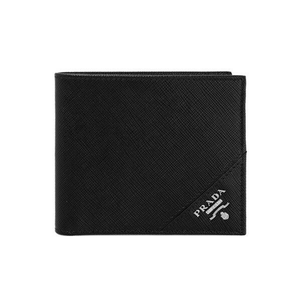 26FW 사피아노 메탈로고 반지갑 블랙 2MO513 QME F0002 - Prada