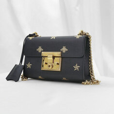 Gucci(구찌) 432182 블랙 레더 비 스타 패들락 스몰 숄더백 썸네일 2