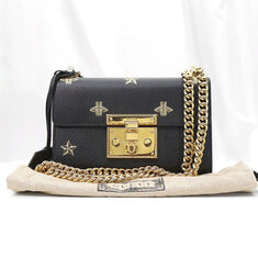 Gucci(구찌) 432182 블랙 레더 비 스타 패들락 스몰 숄더백 썸네일 1