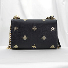 Gucci(구찌) 432182 블랙 레더 비 스타 패들락 스몰 숄더백 썸네일 3