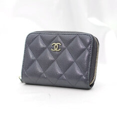Chanel(샤넬) AP0216 그레이 캐비어 금장 CC로고 클래식 지퍼 동전 지갑 (내장칩) 썸네일 1