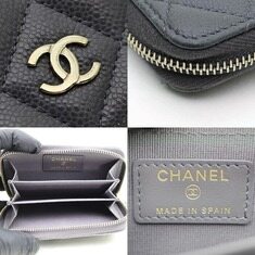 Chanel(샤넬) AP0216 그레이 캐비어 금장 CC로고 클래식 지퍼 동전 지갑 (내장칩) 썸네일 5