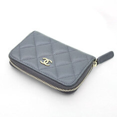 Chanel(샤넬) AP0216 그레이 캐비어 금장 CC로고 클래식 지퍼 동전 지갑 (내장칩) 썸네일 3