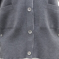 톰브라운 FKC207A-00014-035 버진 울 4바 사선완장 브이넥 여성 가디건kk49063862 썸네일 2