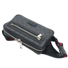 Gucci(구찌) 474293 블랙 소프트 GG 수프림 WEB 스트랩 벨트백 힙색 썸네일 3