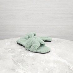 [럭스유] 36.5 / 에르메스 시어링 오란 샌들 슬리퍼 민트 썸네일 2