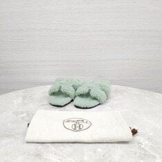 [럭스유] 36.5 / 에르메스 시어링 오란 샌들 슬리퍼 민트 썸네일 7