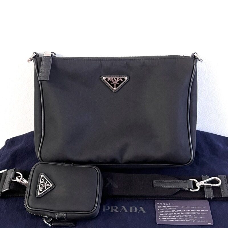 프라다 리나일론 블랙 숄더백 메신저백 가방 - Prada