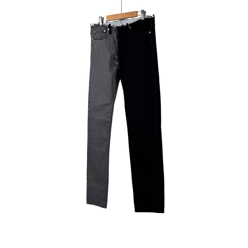 [중고명품비아르] [30] 메종 마르지엘라 투톤 데님 팬츠 블랙 그레이 S50LA0175 - Maison Margiela