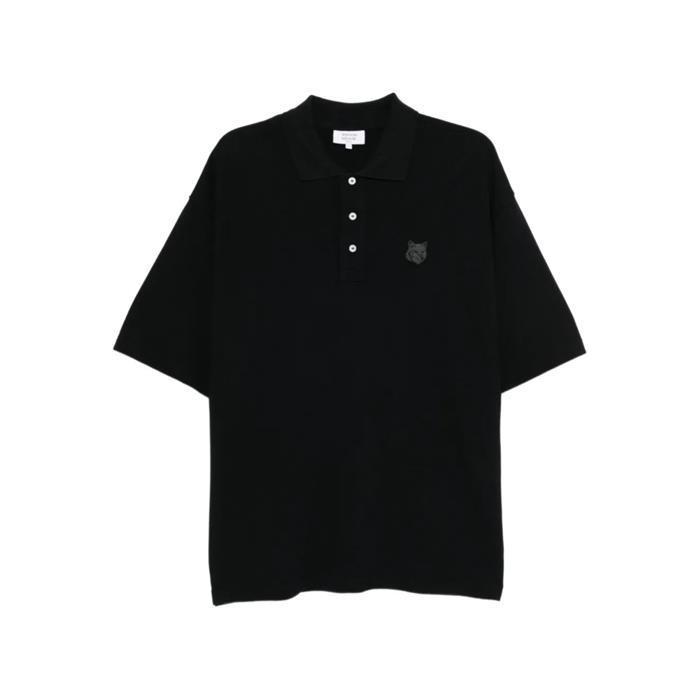 [국내발송] 메종키츠네 볼드 폭스 헤드 오버사이즈 폴로 블랙 PM00211KP0001 P199 - Maison Kitsune
