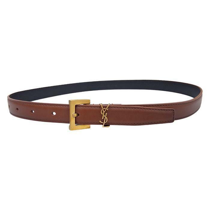 생로랑 여성 카산드라 에이징 수므드 가죽벨트 554465 AAFOC 2955 - Saint Laurent