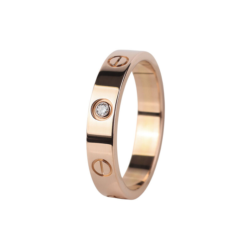 까르띠에 B40507 핑크골드 1P 다이아 미니 러브 반지 60호 37246-1 - Cartier