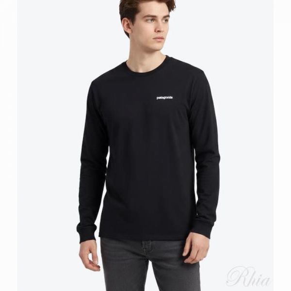 파타고니아 M L S P 6 로고 리스폰시블 반팔 티셔츠 38518 BLK 남성 롱 슬리브 긴팔 - Patagonia