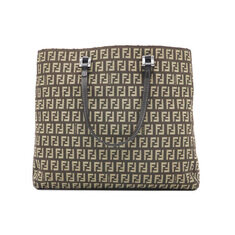 Fendi(펜디) 8BH133 FF로고 자가드 주키노 브라운 레더 트리밍 토트백 썸네일 3
