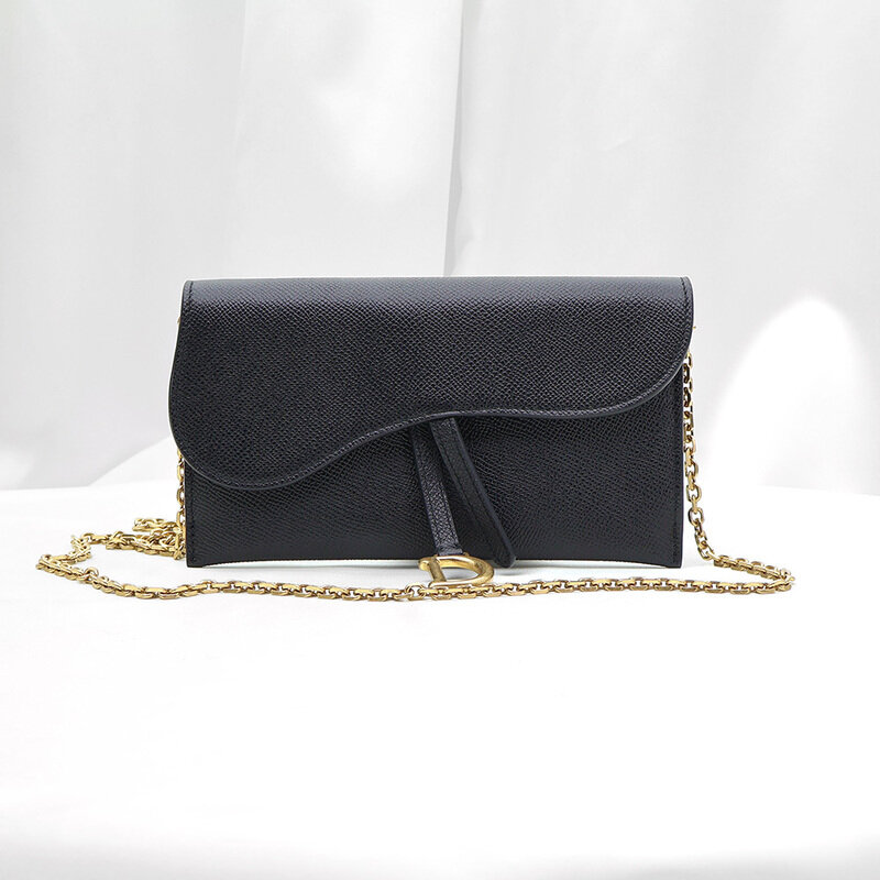 Dior(크리스챤디올) S5614CBAA_M900 블랙 레더 새들 SADDLE 파우치 WOC 체인 크로스백 - Christian Dior