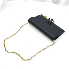 Dior(크리스챤디올) S5614CBAA_M900 블랙 레더 새들 SADDLE 파우치 WOC 체인 크로스백 썸네일 4