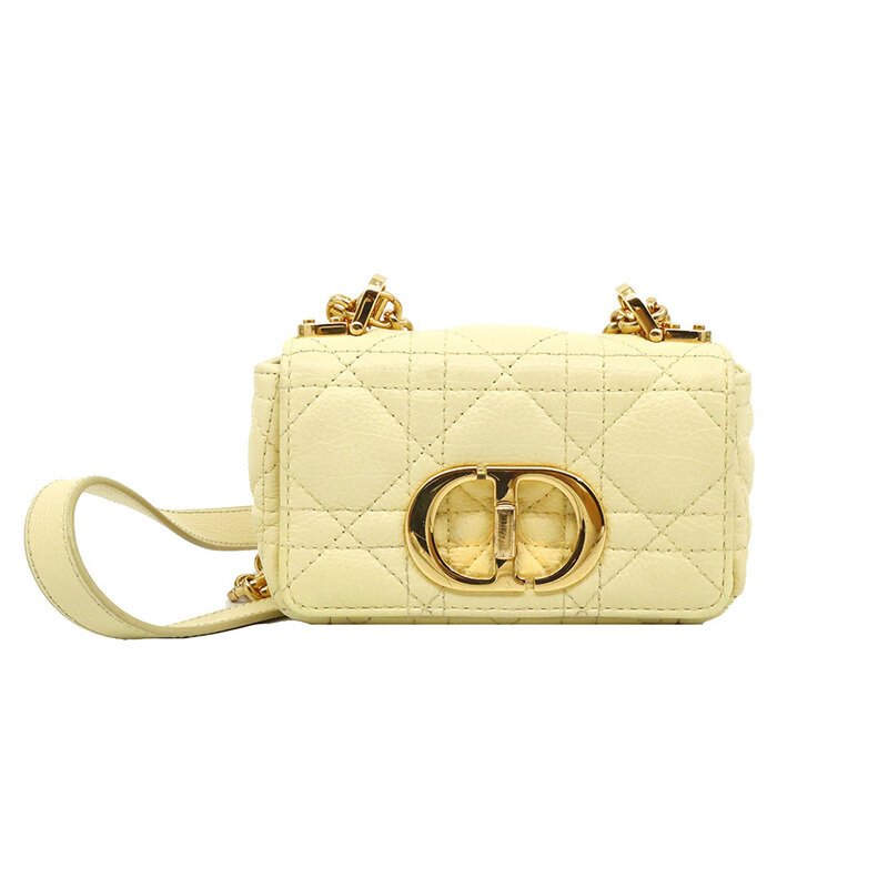 Dior(크리스챤디올) S2022UWHC_M26Y 옐로우 까나쥬 카로 마이크로 체인 숄더백 - Christian Dior