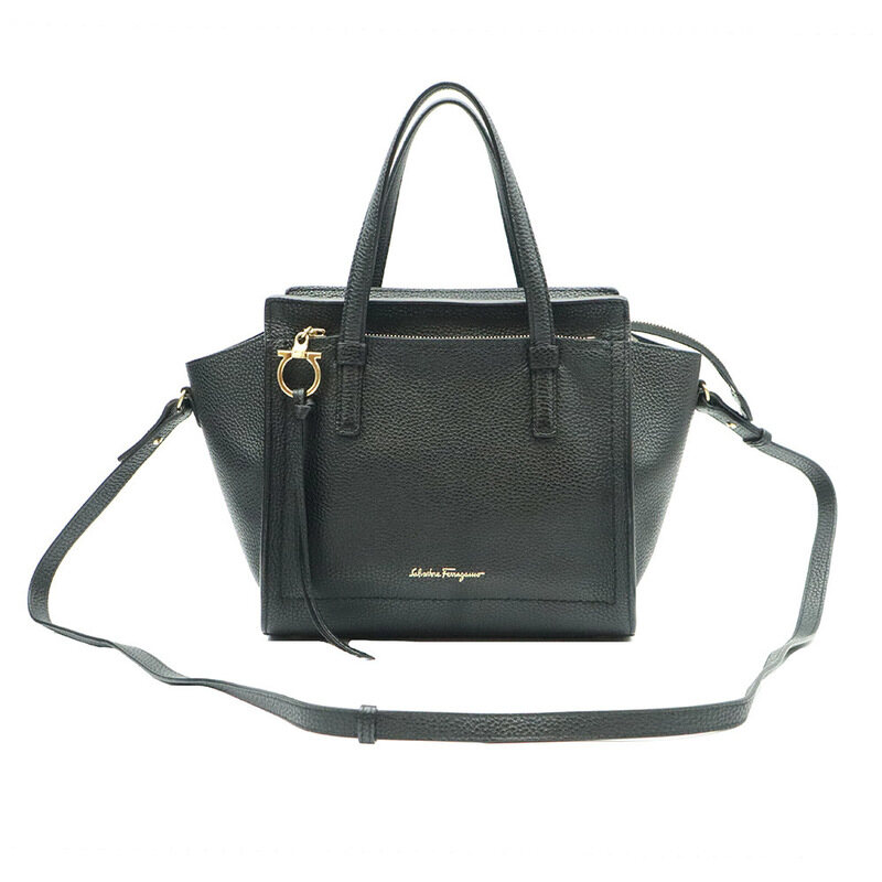 Ferragamo(페라가모) 21 F478 블랙 카프스킨 금장 에이미 스몰 탑 핸들 2WAY - Salvatore Ferragamo